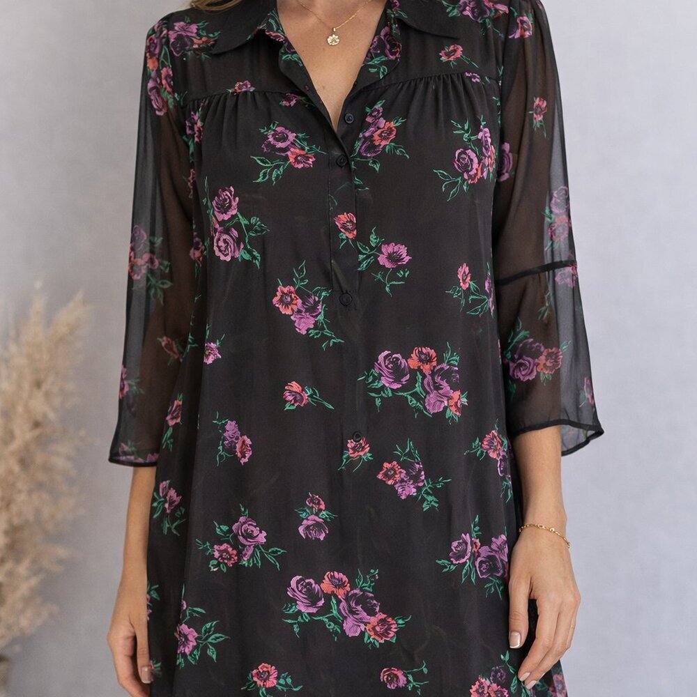 Coincidence & Chance Urban Outfitters Floral Chiffon Mini Dress S